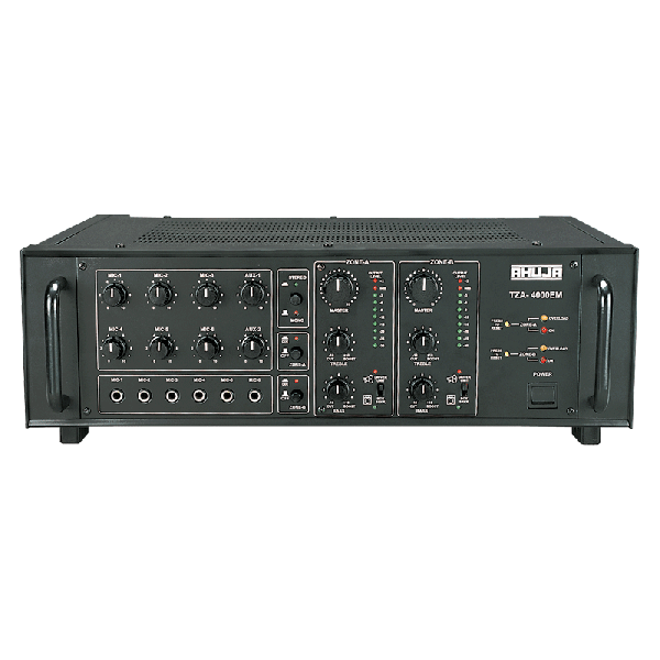 Ahuja TZA4000EM USB-SD 6-Microphone & 2-Aux Input PA Amplifier Ahuja TZA4000EM USB-SD 6-Microphone & 2-Aux Input PA Amplifier