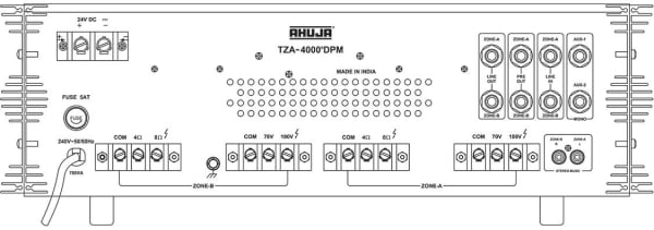 Ahuja TZA4000DPM USB-SD 6-Microphone & 2-Aux Input PA Amplifier Ahuja TZA4000DPM USB-SD 6-Microphone & 2-Aux Input PA Amplifier