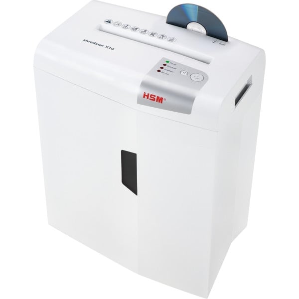HSM SHREDSTAR X10 P-4 4.5 x 30 mm 10 Sheet Capacity Cross Cut Shredder HSM SHREDSTAR X10 P-4 4.5 x 30 mm 10 Sheet Capacity Cross Cut Shredder