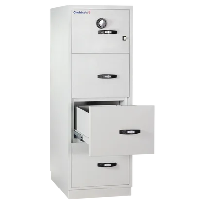 Chubbsafes Fire File 31” M-270 (4 Drawers) 1 Key Lock 136L Fire And Burglary Proof Filing Cabinet Chubbsafes Fire File 31” M-270 (4 Drawers) 1 Key Lock 136L Fire And Burglary Proof Filing Cabinet