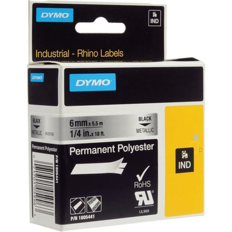 Dymo 1/4" Metalized Permanent Poly Labels