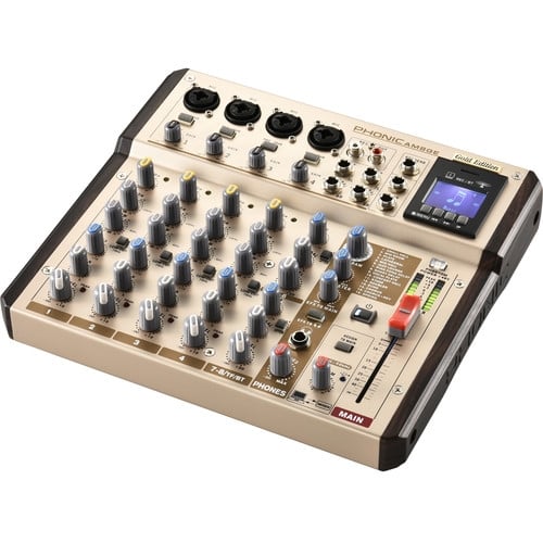 Phonic AM8GE Bluetooth TF Recorder & USB Interface AM Gold Edition Compact Mixer Phonic AM8GE Bluetooth TF Recorder & USB Interface AM Gold Edition Compact Mixer