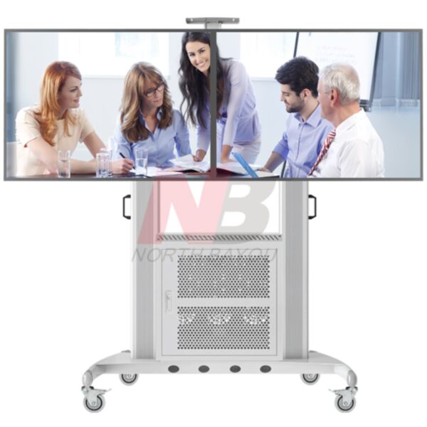 NorthBayou Aluminum Mobile Workstation TV Cart AVG1800-60-2A – Dual-Screen Mobility for Professional Displays NorthBayou Aluminum Mobile Workstation TV Cart AVG1800-60-2A – Dual-Screen Mobility for Professional Displays
