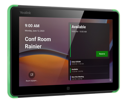 Yealink RoomPanel 8-inch room booking panel with touchscreen display