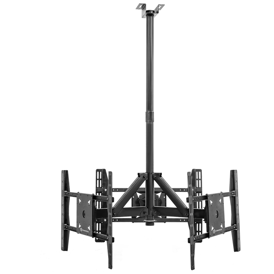 ONKRON Ceiling TV Mount Bracket Height Adjustable for three 32 to 63 Inch LED LCD TVs, Black - CPRO2L-3