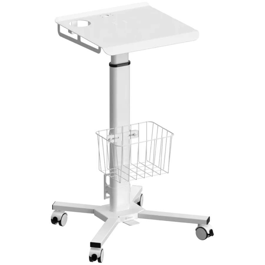 Height-adjustable laptop medical trolley on wheels KRON LMG30, white - LMG30 Height-adjustable laptop medical trolley on wheels KRON LMG30, white - LMG30