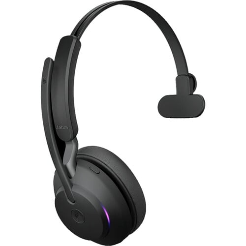Jabra Evolve2 65 Link380c MS Mono Wireless On-Ear Headset With Stand Jabra Evolve2 65 Link380c MS Mono Wireless On-Ear Headset With Stand
