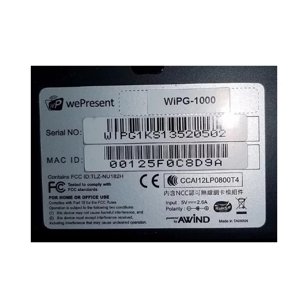 WePresent WiPG-1000 – Wireless Presentation Gateway WePresent WiPG-1000 – Wireless Presentation Gateway