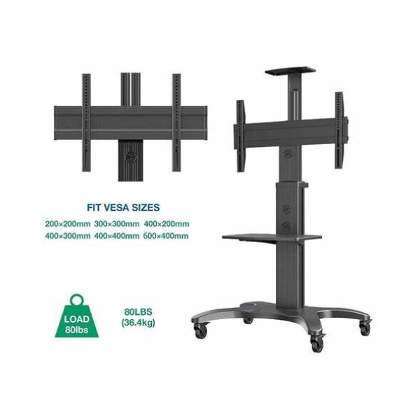 NorthBayou AVF1800-70-1P Mobile TV Cart – Heavy-Duty Adjustable Stand for Large Displays NorthBayou AVF1800-70-1P Mobile TV Cart – Heavy-Duty Adjustable Stand for Large Displays
