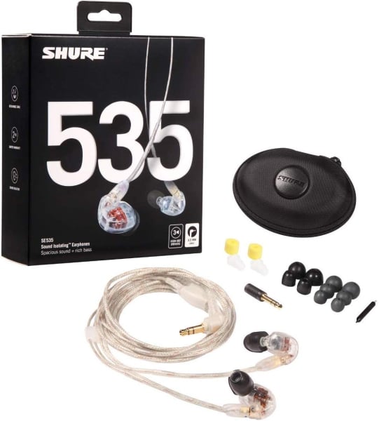 Shure SE535-CL Professional Earphones, Sound Isolating with Triple High Definition Micro Drivers Shure SE535-CL Professional Earphones, Sound Isolating with Triple High Definition Micro Drivers