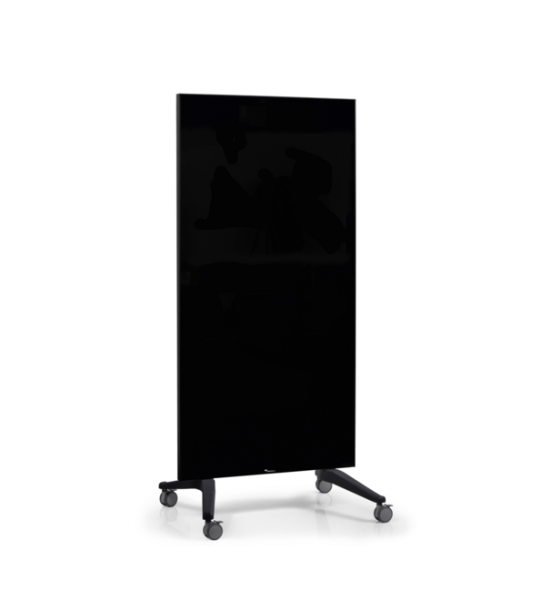 Legamaster 7-105200 90 x 175 cm Mobile Glassboard- Black