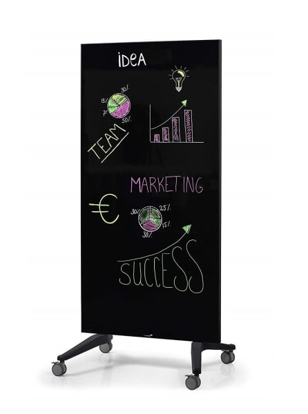 Legamaster 7-105200 90 x 175 cm Mobile Glassboard- Black Legamaster 7-105200 90 x 175 cm Mobile Glassboard- Black