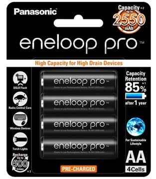 Panasonic BK-3HCCE4BT2 Eneloop Pro Rechargeable Battery