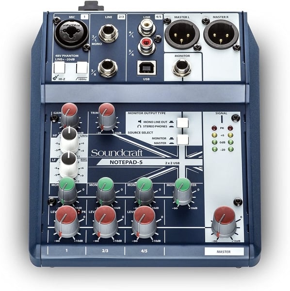 Soundcraft Notepad 5 Small Format Analog Five Channel Console Mixer Soundcraft Notepad 5 Small Format Analog Five Channel Console Mixer