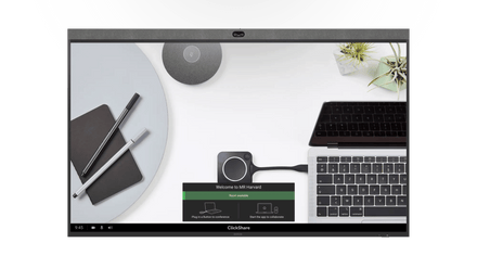 Barco ClickShare X-Display 86 all-in-one meeting room display with camera and microphone array