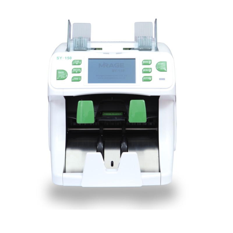 MIRAGE SY-150 Supreme Two Pocket Banknote Discriminator & Sorter, 12 Currencies - SKU SY-150 MIRAGE SY-150 Supreme Two Pocket Banknote Discriminator & Sorter, 12 Currencies - SKU SY-150