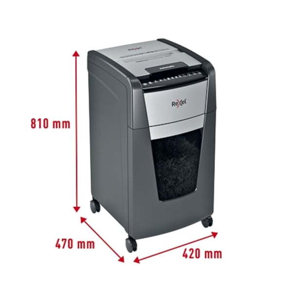Rexel Optimum Auto+225X 225 Sheet 80 gsm P-4 Jam-Free Auto Reverse Function Cross Cut Shredder Rexel Optimum Auto+225X 225 Sheet 80 gsm P-4 Jam-Free Auto Reverse Function Cross Cut Shredder
