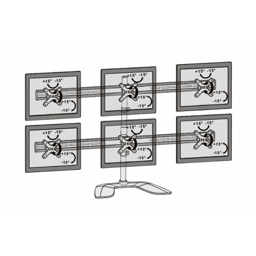 iPlay 7399 Six Monitor LCD LED Adjustable Stand With Steady Base iPlay 7399 Six Monitor LCD LED Adjustable Stand With Steady Base