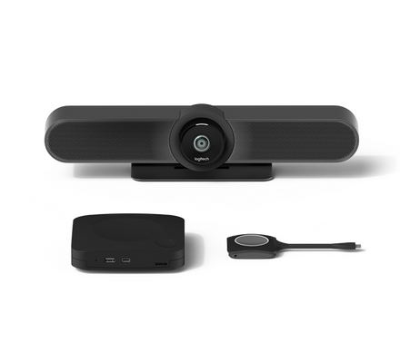 Logitech room solution for Barco ClickShare wireless video conferencing