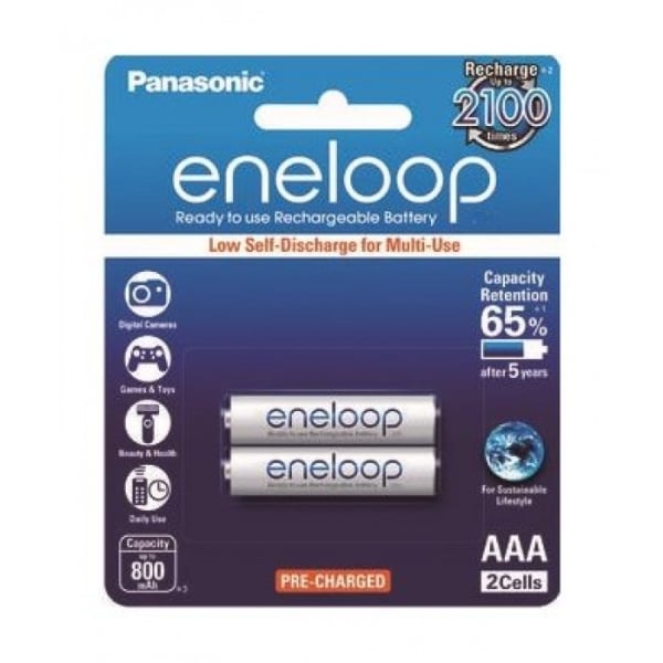Panasonic BK-4MCCE-2BT Standard Rechargeable Eneloop AAA Batteries Panasonic BK-4MCCE-2BT Standard Rechargeable Eneloop AAA Batteries