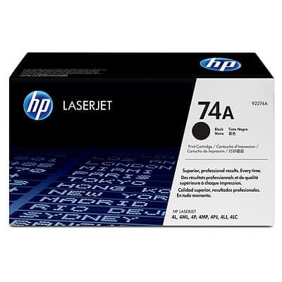 HP 74A Black Original LaserJet Toner Cartridge 92274A