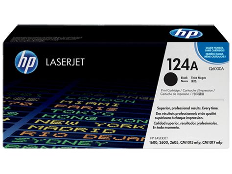 HP 124A Black Original LaserJet Toner Cartridge Q6000A HP 124A Black Original LaserJet Toner Cartridge Q6000A