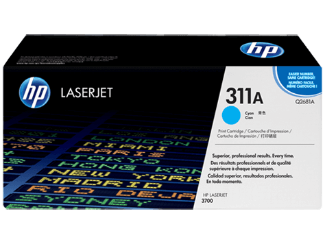 HP 311A Cyan Original LaserJet Toner Cartridge Q2681A HP 311A Cyan Original LaserJet Toner Cartridge Q2681A