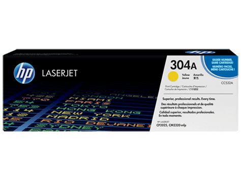 HP 304A Yellow Original LaserJet Toner Cartridge CC532A HP 304A Yellow Original LaserJet Toner Cartridge CC532A