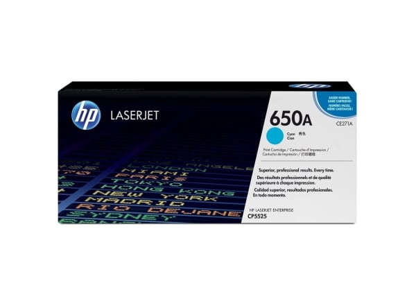 HP 650A Cyan Original LaserJet Toner Cartridge HP 650A Cyan Original LaserJet Toner Cartridge