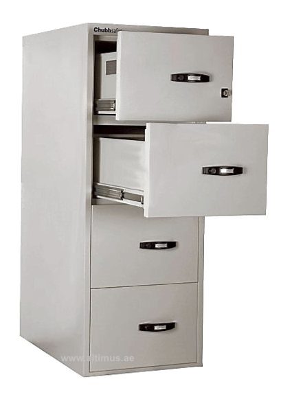 CHUBBSAFES RPF CABINET PROFILE NT 120 WITH 4 DRAWERS SECURED BY 2 KEY LOCKS CHUBBSAFES RPF CABINET PROFILE NT 120 WITH 4 DRAWERS SECURED BY 2 KEY LOCKS
