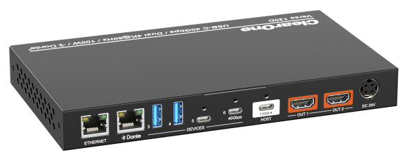 ClearOne Versa 120D Audio and USB-C Docking for Hybrid Meeting Seamless Dante ClearOne Versa 120D Audio and USB-C Docking for Hybrid Meeting Seamless Dante