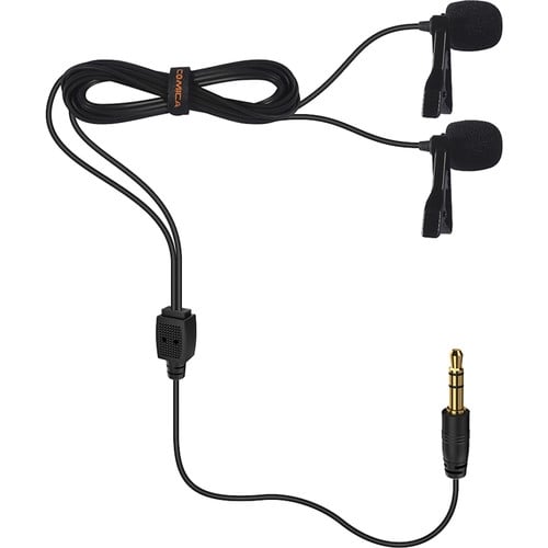 Comica Audio CVM-D02 Dual Omnidirectional Lavalier Microphones Black 2.5m Cable Comica Audio CVM-D02 Dual Omnidirectional Lavalier Microphones Black 2.5m Cable