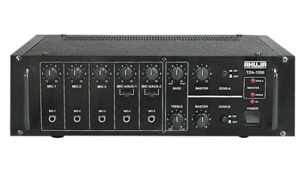 Ahuja TZA1200 2-Microphone 2-Aux Input PA Amplifier