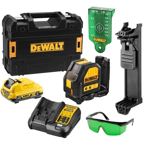 DEWALT DCE088D1G-GB 10.8V 35M Green Beam Cross Line Laser DEWALT DCE088D1G-GB 10.8V 35M Green Beam Cross Line Laser