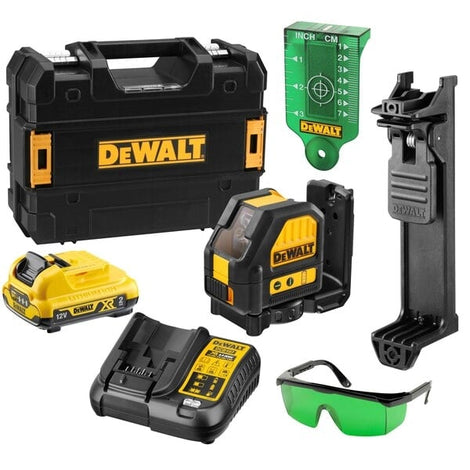 DEWALT DCE088D1G-GB 10.8V 35M Green Beam Cross Line Laser