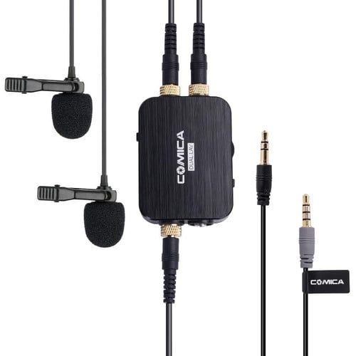 Comica Audio DUAL.LAV D03 UC Dual Omnidirectional Lavalier Microphones with Monitoring for USB Type-C Devices Comica Audio DUAL.LAV D03 UC Dual Omnidirectional Lavalier Microphones with Monitoring for USB Type-C Devices