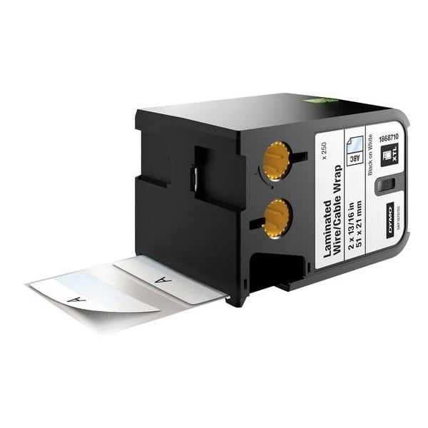 Dymo Label Wrap, Laminated, Vinyl Black on White 51 X 21mm Dymo Label Wrap, Laminated, Vinyl Black on White 51 X 21mm