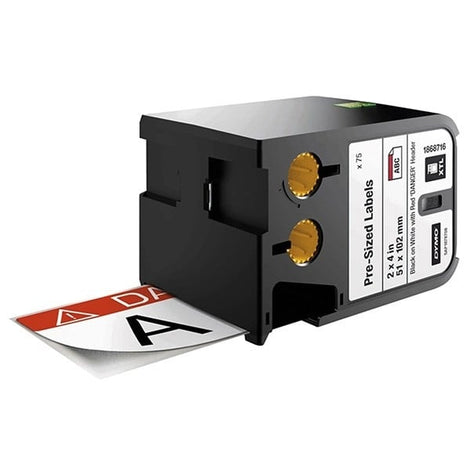 Dymo Label Wrap, Vinyl Black on White Danger Header 51 X 102mm