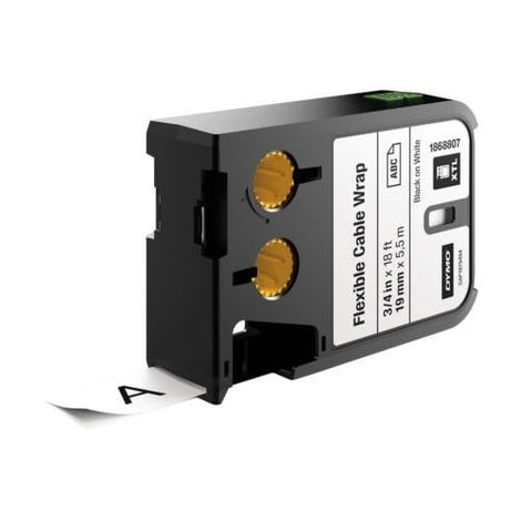 Dymo Heat Shrink Tubing Black on White, 12MM X 2.7M