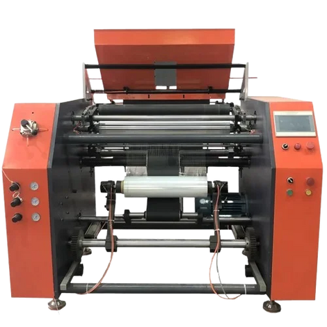 Stretch & Cling Film Rewinder with 500mm Width, 1000m/min Speed & Eco-Friendly Tear Line Cutting