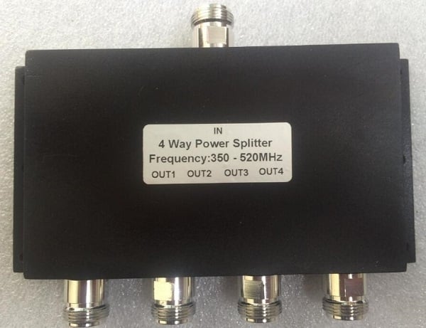 UHF 4 Way RF Power Splitter 350-520MHz 50W Four Way Radio Power Divider Repeater Combiner N Female Connector UHF 4 Way RF Power Splitter 350-520MHz 50W Four Way Radio Power Divider Repeater Combiner N Female Connector