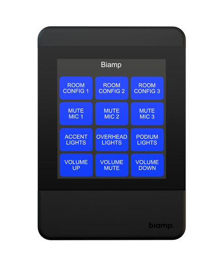 Biamp Apprimo TEC-X 2000 black touch control panel with 3.8-inch display