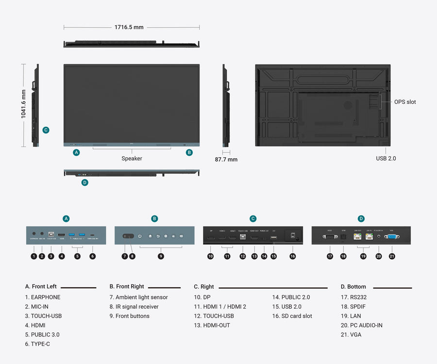 BenQ Board Essential RE04 75-inch 4K Interactive Flat Panel – RE7504