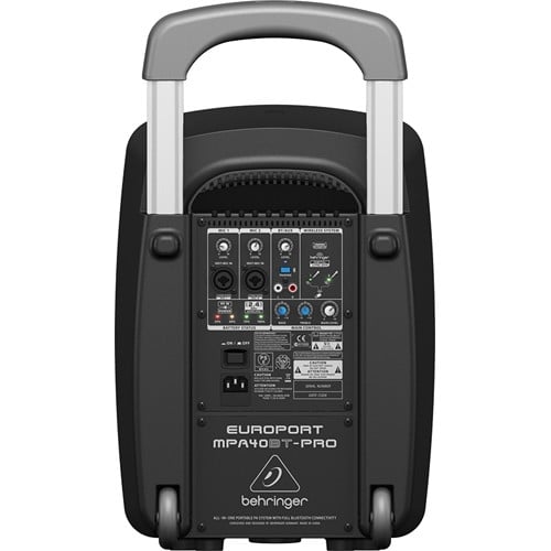 Behringer MPA40BT-PRO All-in-One Portable 40W PA System with Bluetooth Connectivity, Battery Operation and Transport Handle Speaker Behringer MPA40BT-PRO All-in-One Portable 40W PA System with Bluetooth Connectivity, Battery Operation and Transport Handle Speaker