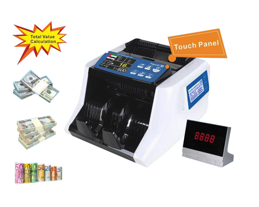 Back Loading Money Counter NC-85UV/MG/Touch by Nigachi – Advanced UV/MG Detection, Touchscreen (SKU: NC-85UV/MG/Touch)