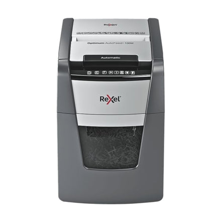 Rexel Optimum Auto+100M 100 Sheet 80 gsm P-5 Jam-Free Auto Reverse Function Micro Cut Shredder