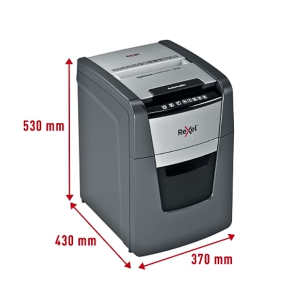Rexel Optimum Auto+100M 100 Sheet 80 gsm P-5 Jam-Free Auto Reverse Function Micro Cut Shredder Rexel Optimum Auto+100M 100 Sheet 80 gsm P-5 Jam-Free Auto Reverse Function Micro Cut Shredder