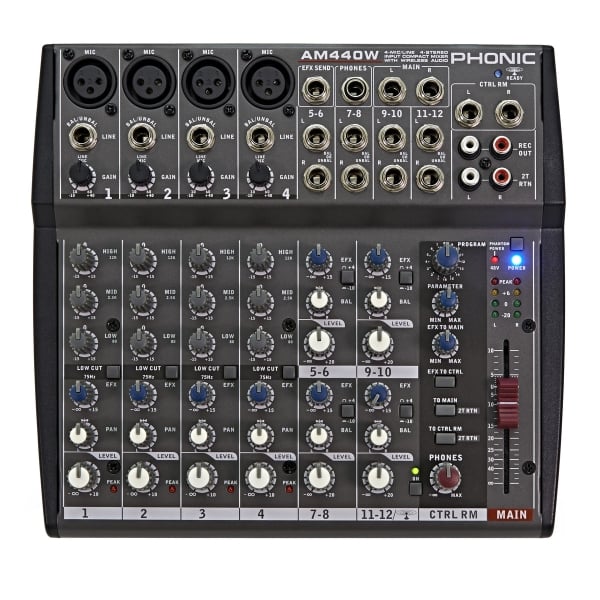 Phonic AM440W Wireless Connectivity Analog Mixer Phonic AM440W Wireless Connectivity Analog Mixer