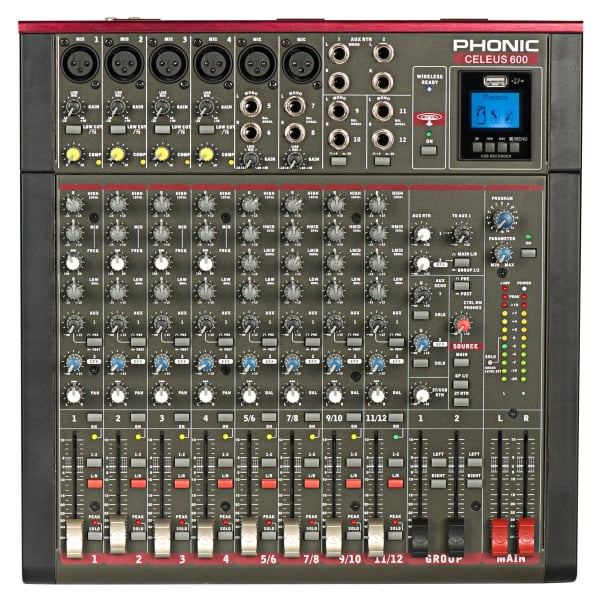 Phonic CELEUS600 Recorder and Bluetooth Analog Mixer Phonic CELEUS600 Recorder and Bluetooth Analog Mixer