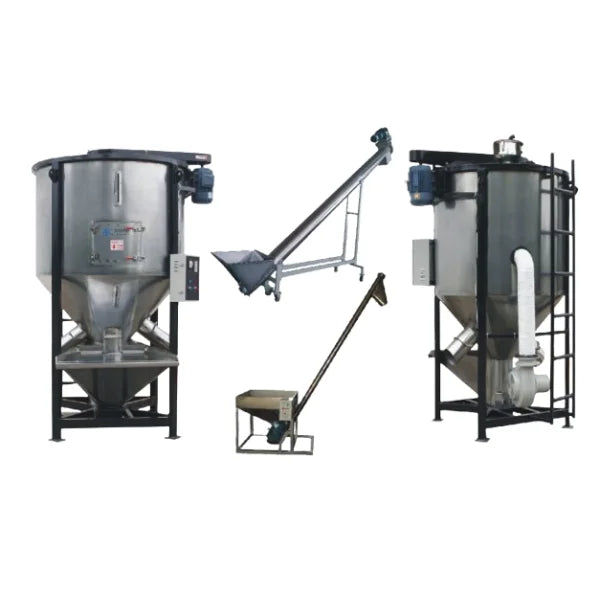 Heated Vertical Mixer with 2000KG Capacity, Dual-Layer Barrel & 15KW Heating System Heated Vertical Mixer with 2000KG Capacity, Dual-Layer Barrel & 15KW Heating System